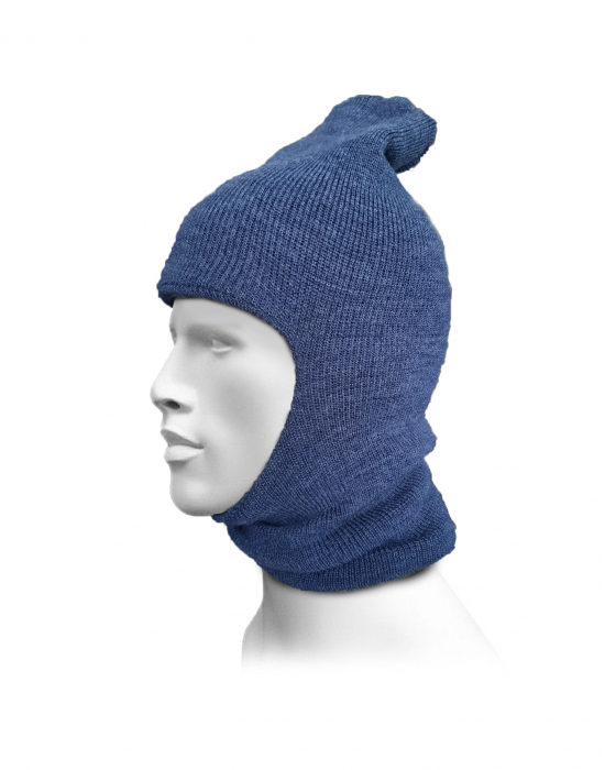 Pure Wool Ribbed Monkey Cap navy